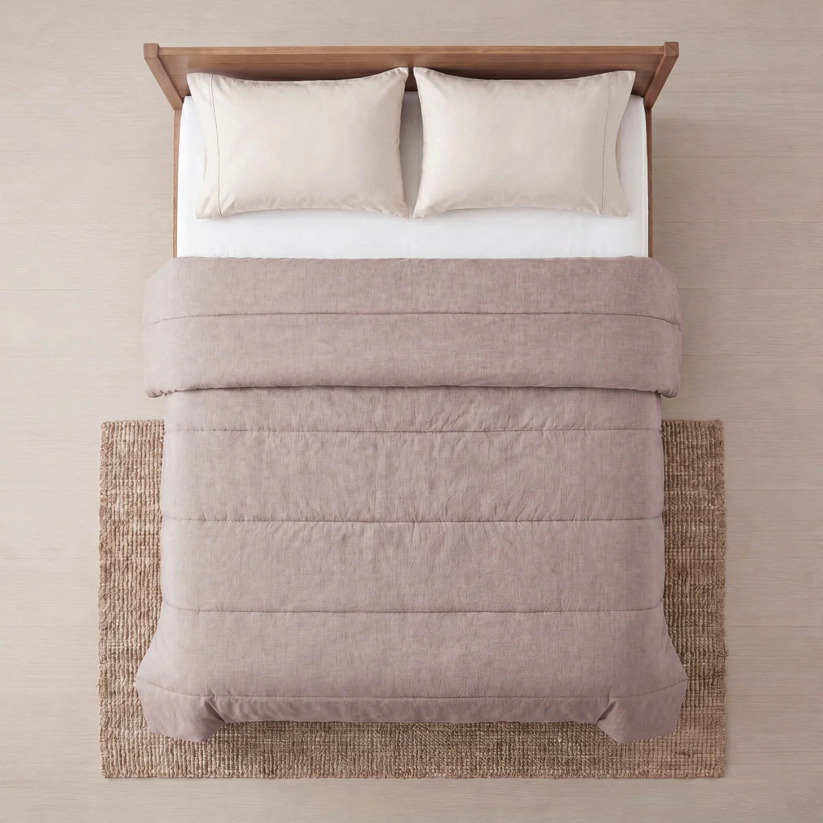 Close-up detail of the Zelesta Comfort Structure Summer Duvet - Taupe, showing the textured fabric surface