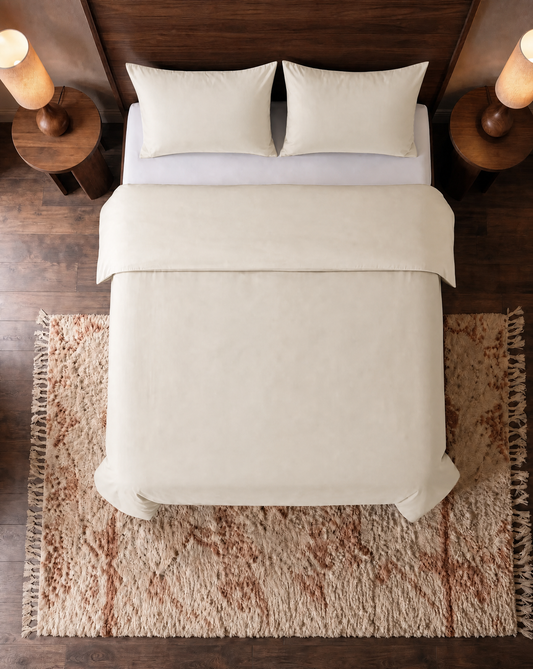 Couette Zelesta Pure Uni Sans Coutures en Coton - Cloud Dancer