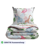 Zelesta Comfort Kids Duvet - Colorful Animals, neatly folded product shot showing the colourful animal print in bright playful tones