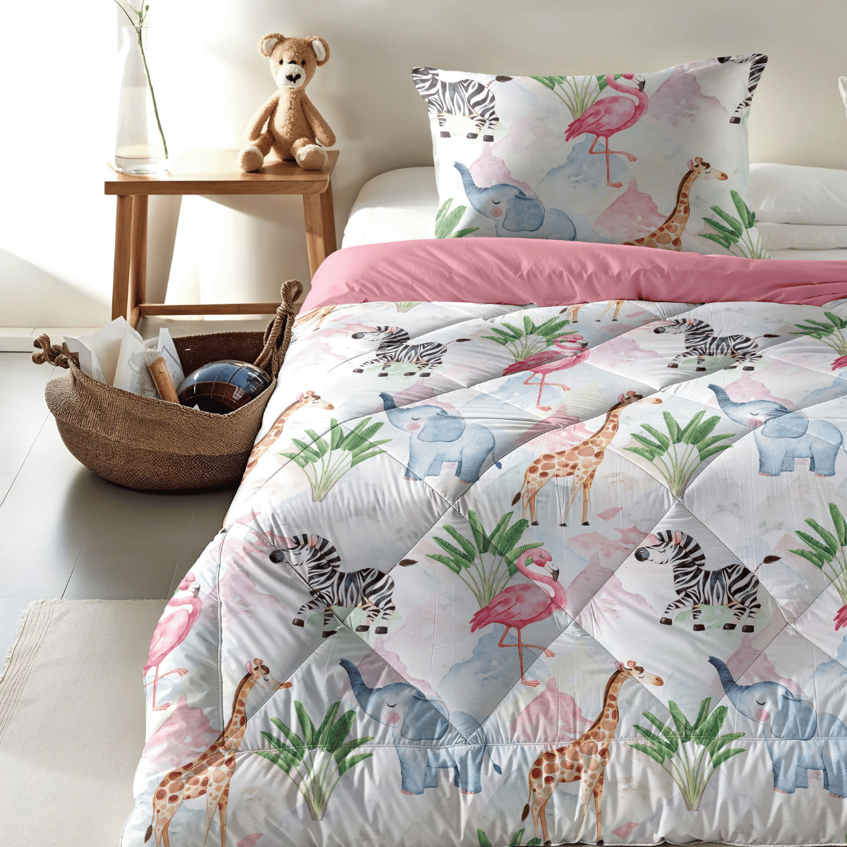 Zelesta Comfort Kids Dekbed - Kleurrijke Dieren