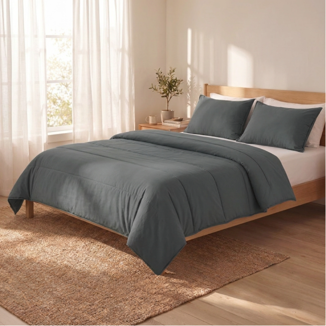 Zelesta Comfort Uni Couette Été - Gris pierre