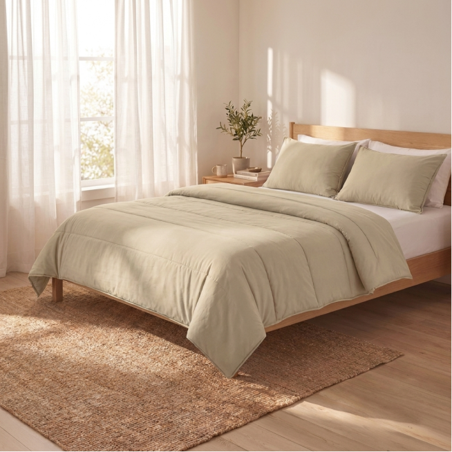 Zelesta Comfort Uni Couette Été - Sable chaud