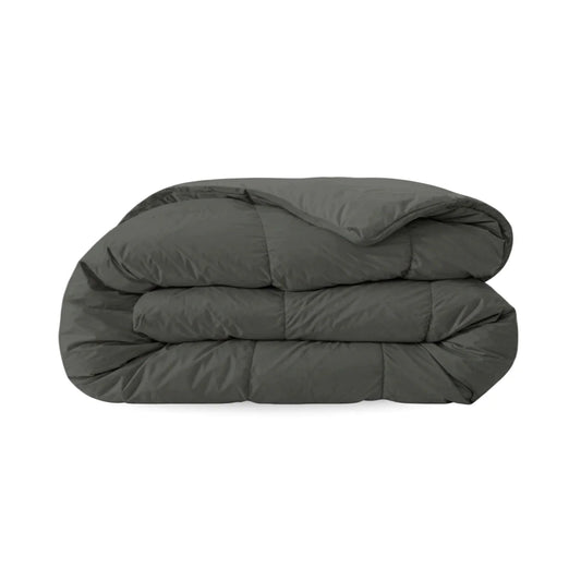 Zelesta Comfort Uni Summer Duvet in Anthracite, neatly folded on a white background showing the soft anthracite microfiber fabric
