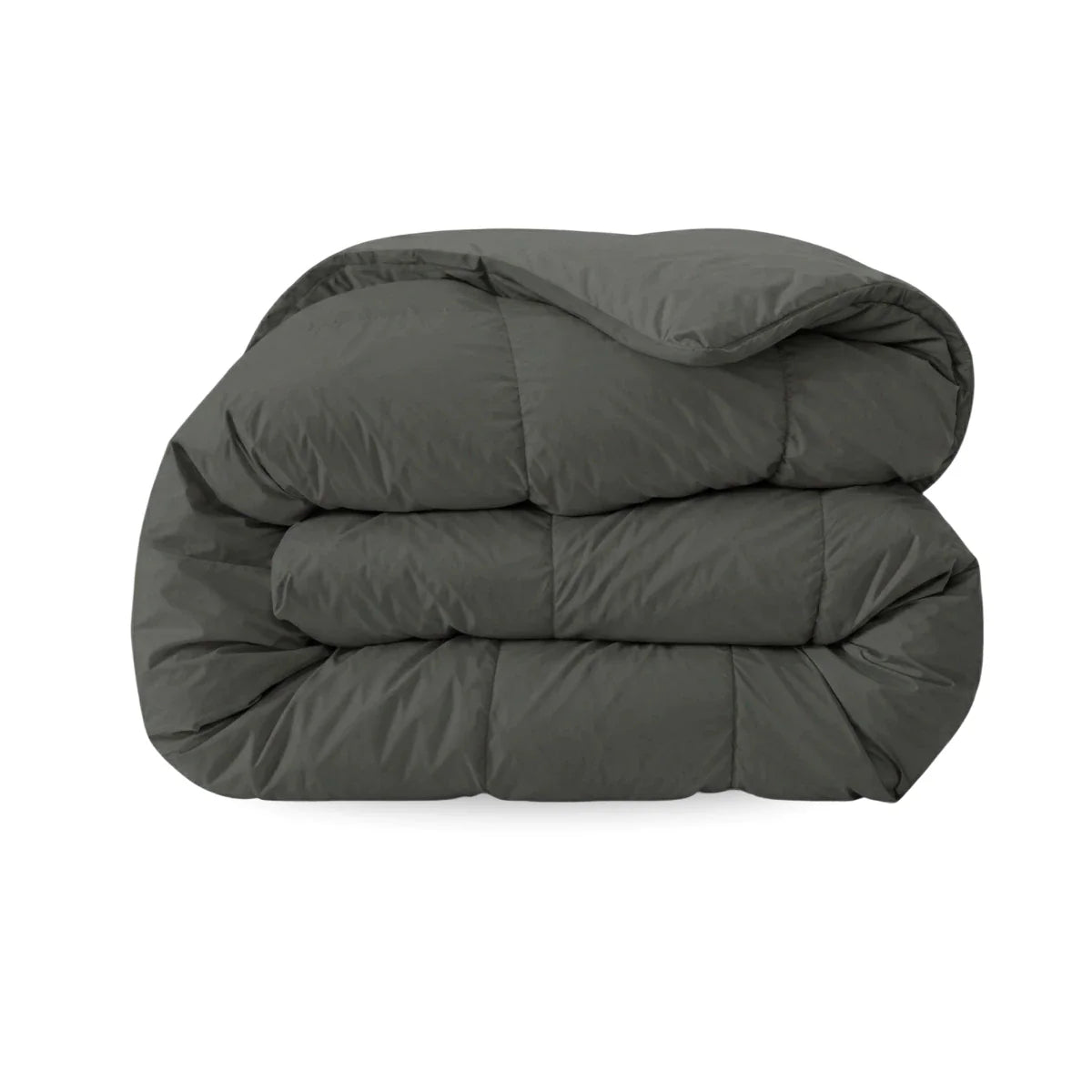Zelesta Comfort Uni Duvet in Anthracite, neatly folded on a white background showing the soft anthracite microfiber fabric