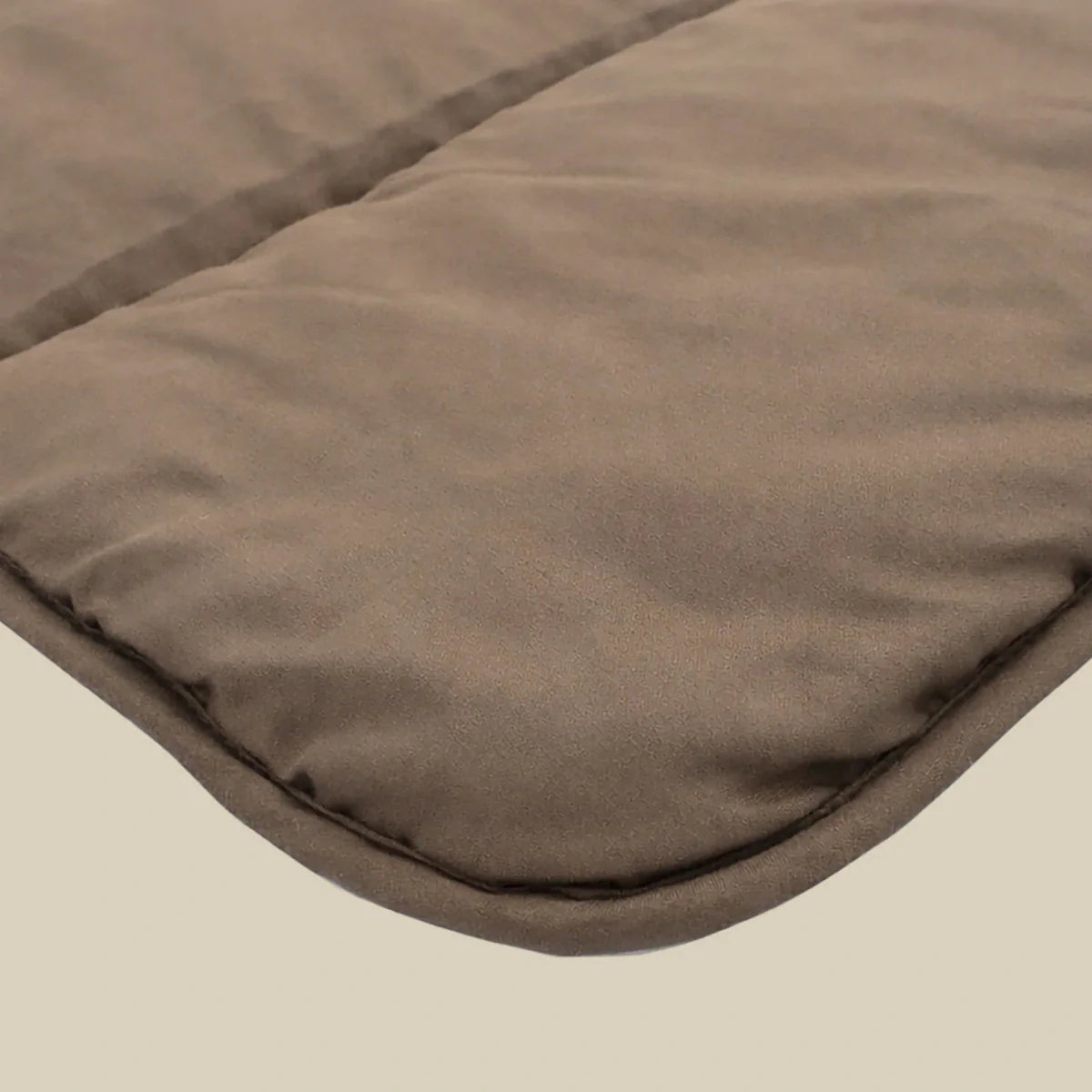 Zelesta Comfort Uni Duvet in Mocha, neatly folded on a white background showing the soft mocha microfiber fabric