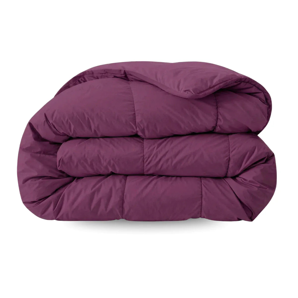 Zelesta Comfort Uni Duvet in Bordeaux, neatly folded on a white background showing the soft bordeaux microfiber fabric