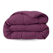 Zelesta Comfort Uni Duvet in Bordeaux, neatly folded on a white background showing the soft bordeaux microfiber fabric