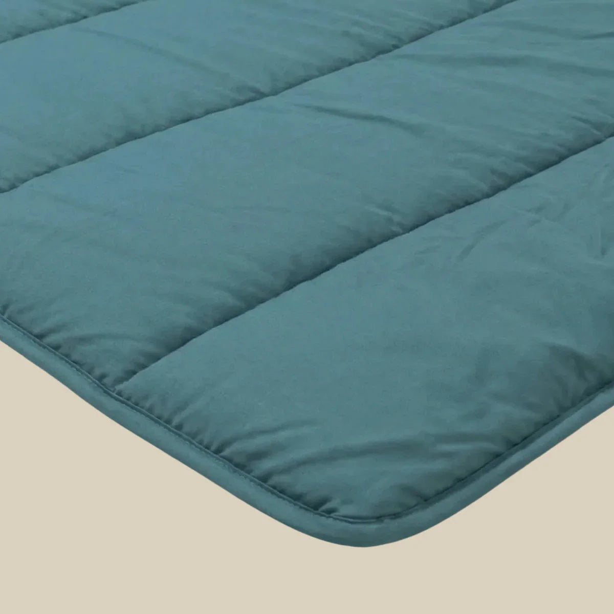 Zelesta Comfort Uni Summer Duvet in Sea Green, neatly folded on a white background showing the soft sea green microfiber fabric