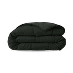 Zelesta Comfort Uni Summer Duvet in Black, neatly folded on a white background showing the soft black microfiber fabric