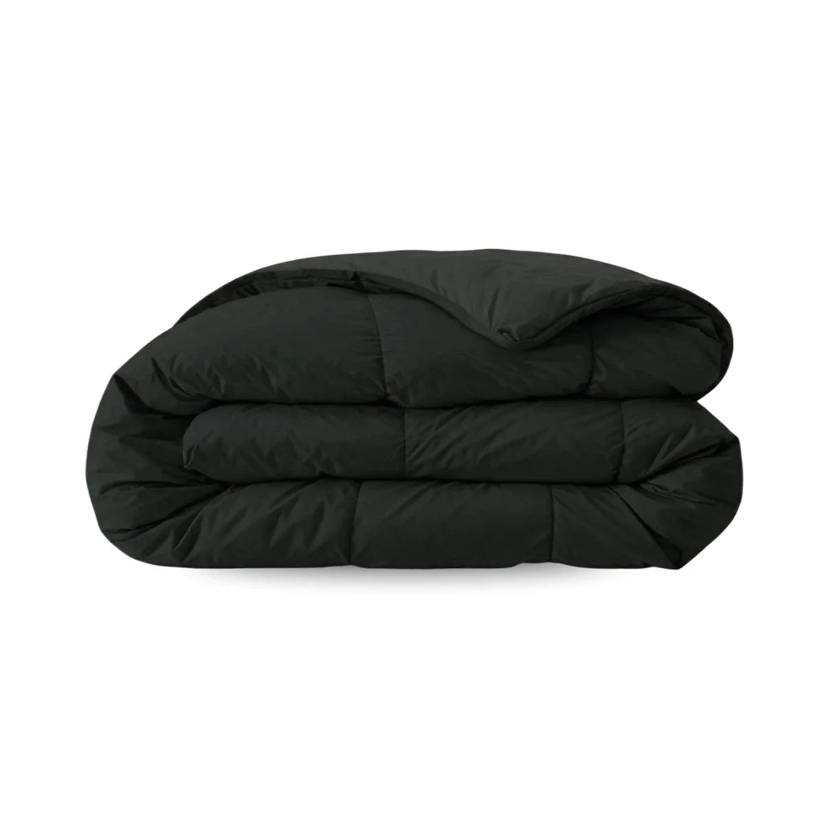 Zelesta Comfort Uni Summer Duvet in Black, neatly folded on a white background showing the soft black microfiber fabric