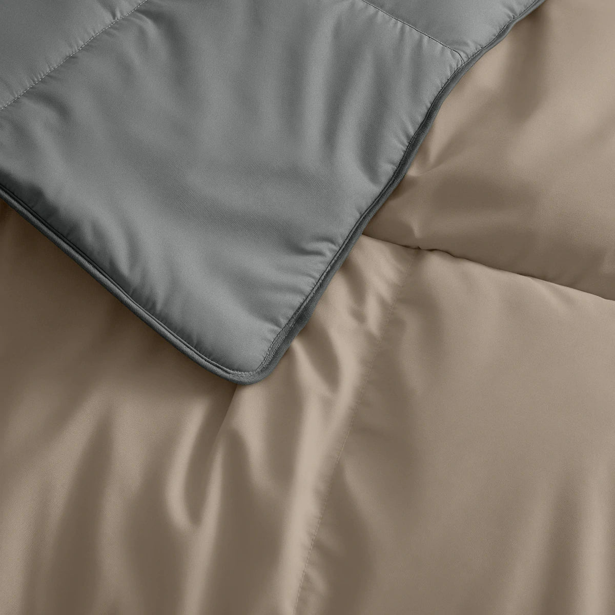 Zelesta Deluxe Duo Percale Cotton Summer Duvet - Anthracite & Taupe