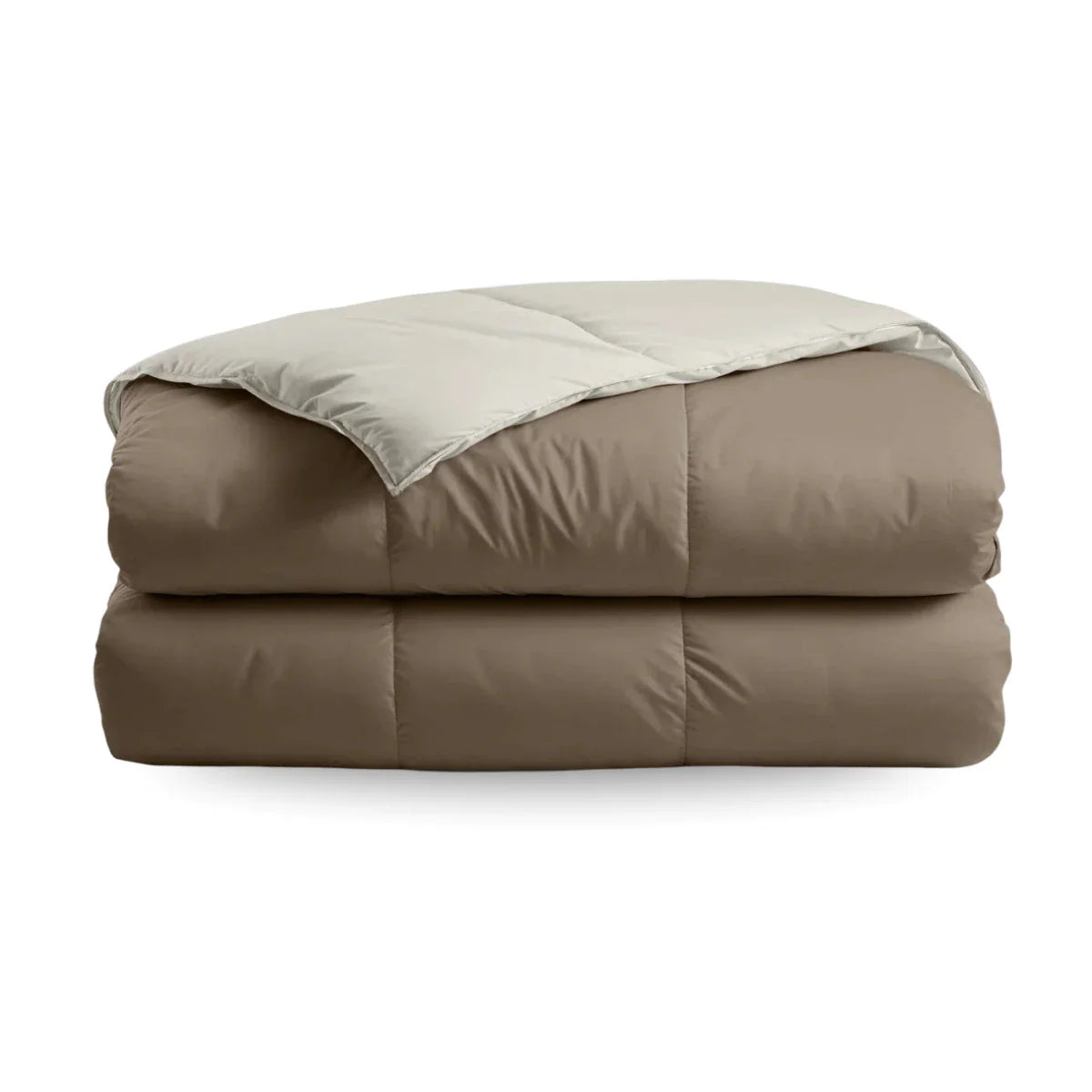 Zelesta Deluxe Duo Percale Cotton Summer Duvet - Taupe & Cream