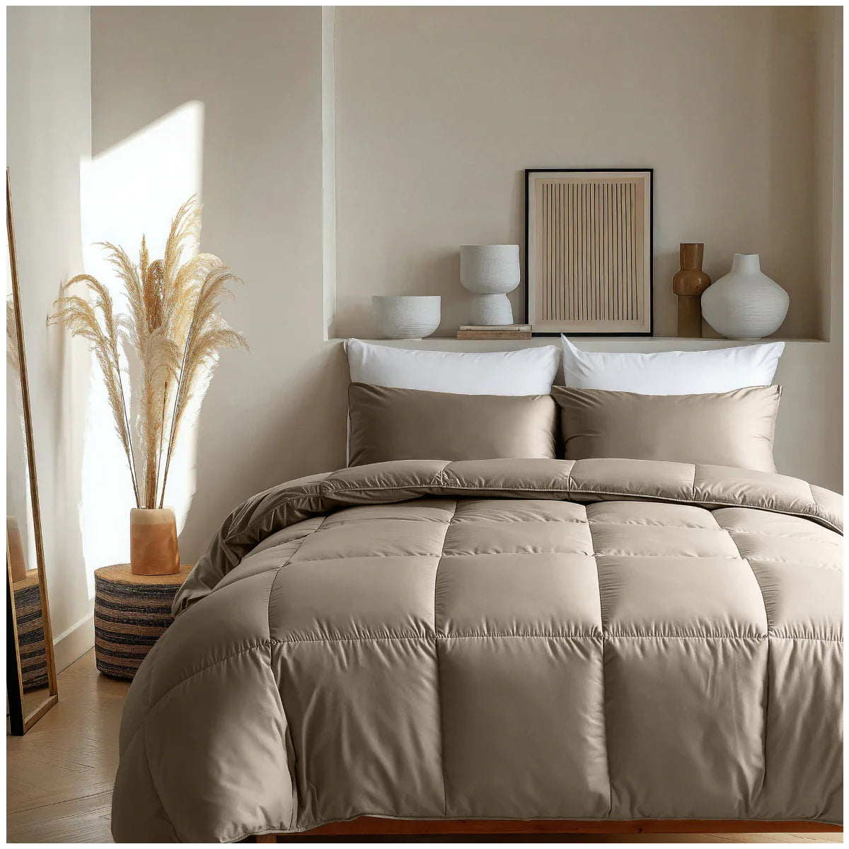 Zelesta Deluxe Uni Satin Cotton Summer Duvet - Walnut Brown
