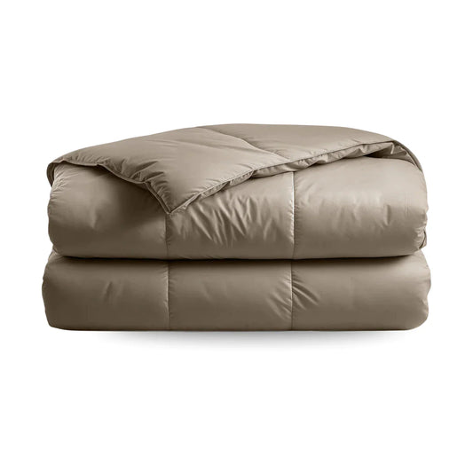 Zelesta Deluxe Uni Satin Cotton Summer Duvet - Walnut Brown folded on a white background, front view