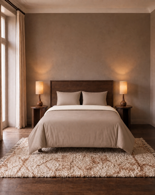Couette Zelesta Pure Duo Sans Coutures en Coton - Gris & Blanc Cassé