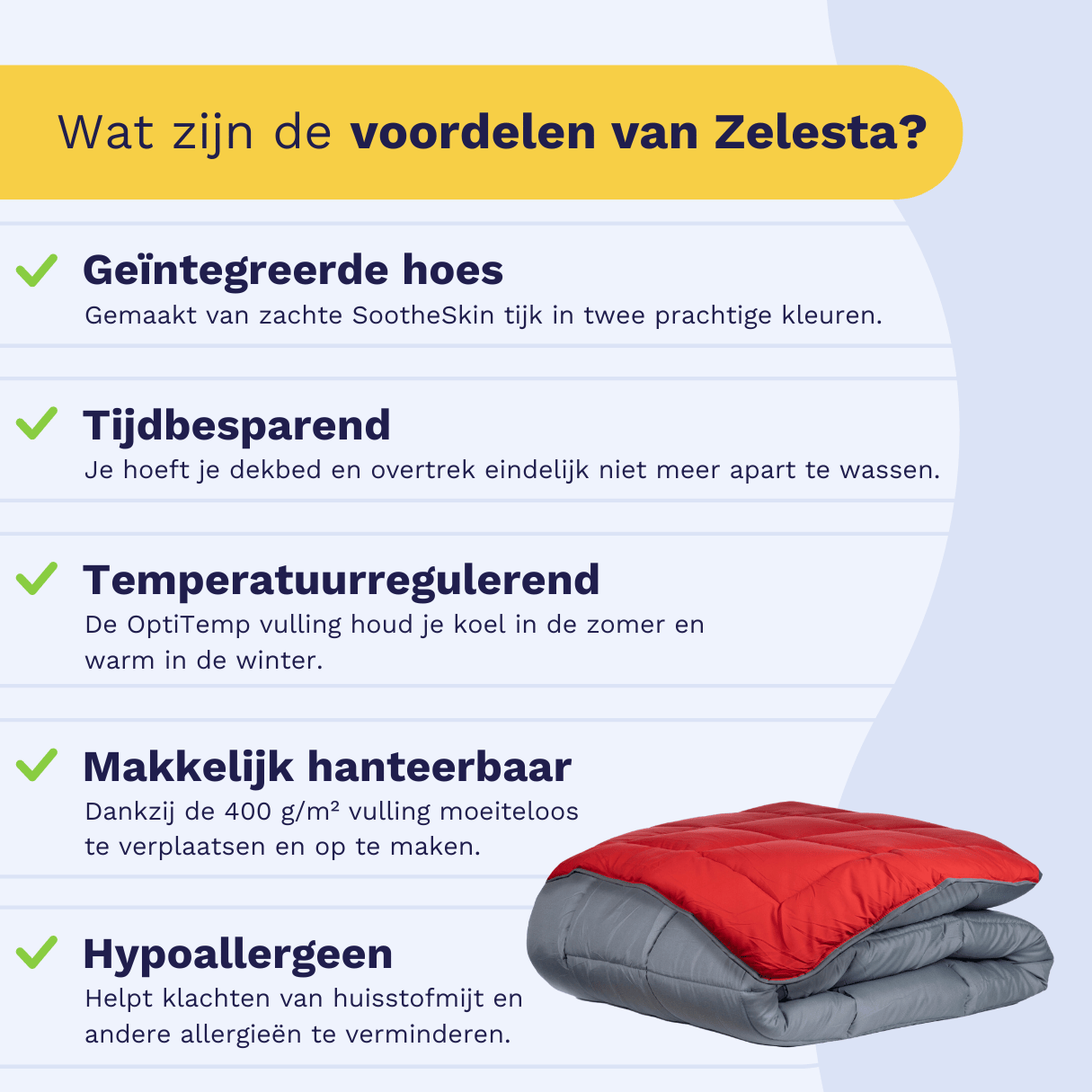 Zelesta Everyday Uni Duvet in Anthracite & Red, neatly folded on a white background showing the soft anthracite & red microfiber fabric