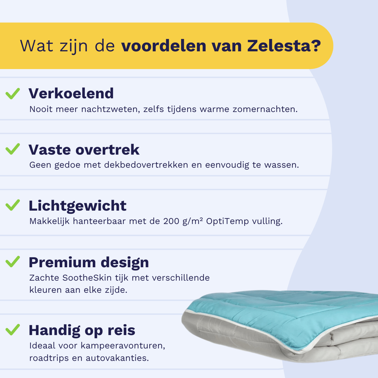 Zelesta Everyday Uni Summer Duvet in Light Grey & Sea Green, neatly folded on a white background showing the soft light grey & sea green microfiber fabric