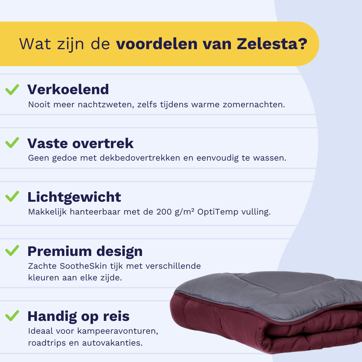 Zelesta Everyday Uni Summer Duvet in Purple & Anthracite, neatly folded on a white background showing the soft purple & anthracite microfiber fabric