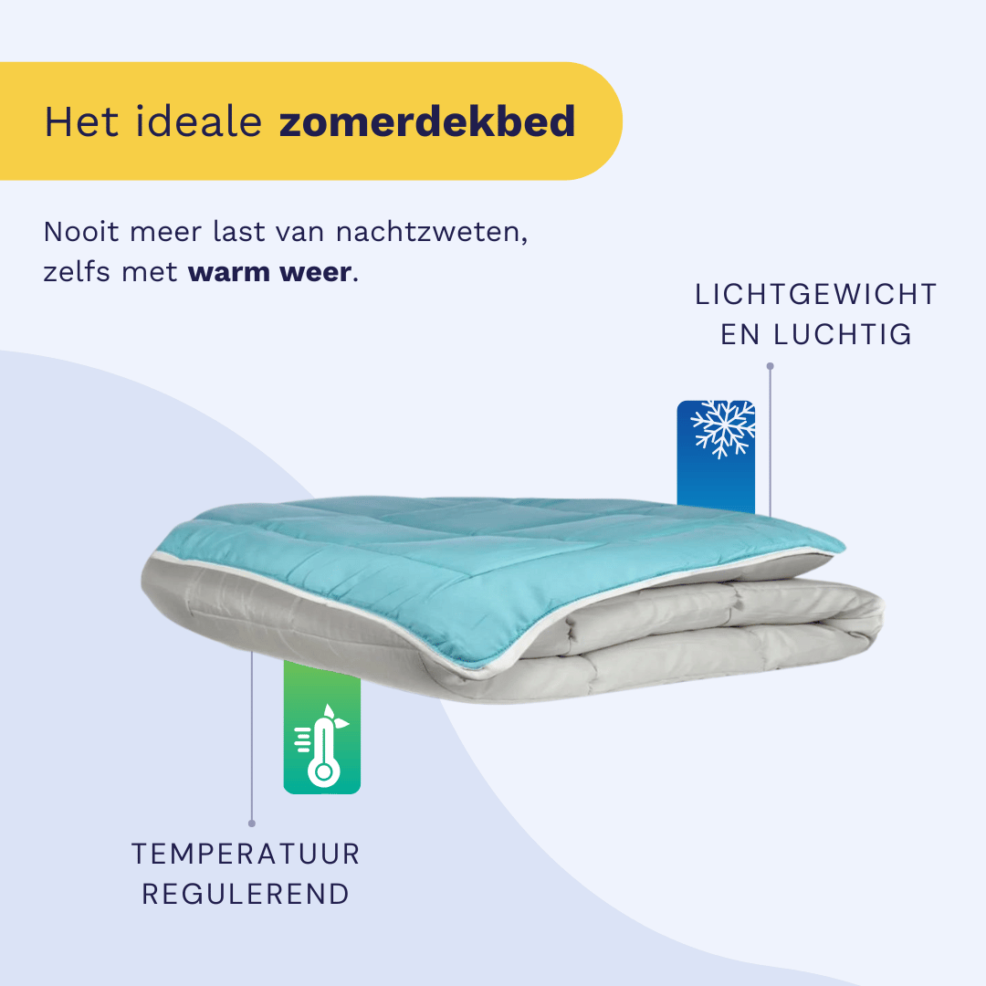 Zelesta Everyday Uni Summer Duvet in Light Grey & Sea Green, neatly folded on a white background showing the soft light grey & sea green microfiber fabric