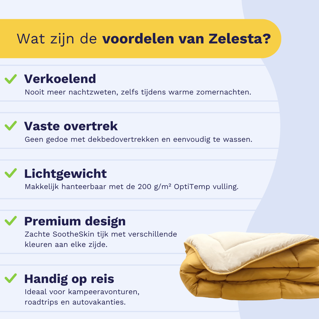Zelesta Everyday Uni Summer Duvet in Ochre & Linen, neatly folded on a white background showing the soft ochre & linen microfiber fabric