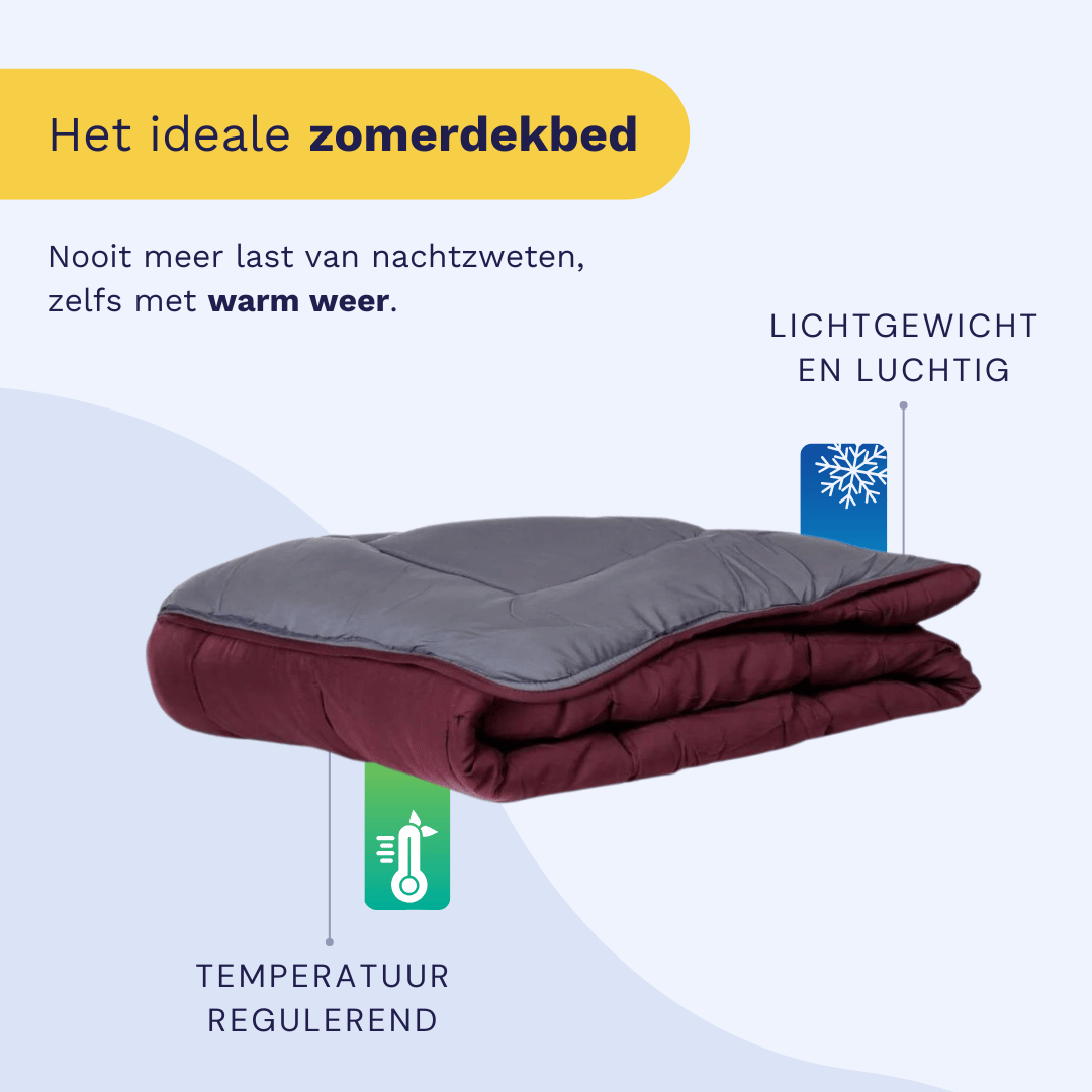 Zelesta Everyday Uni Summer Duvet in Purple & Anthracite, neatly folded on a white background showing the soft purple & anthracite microfiber fabric