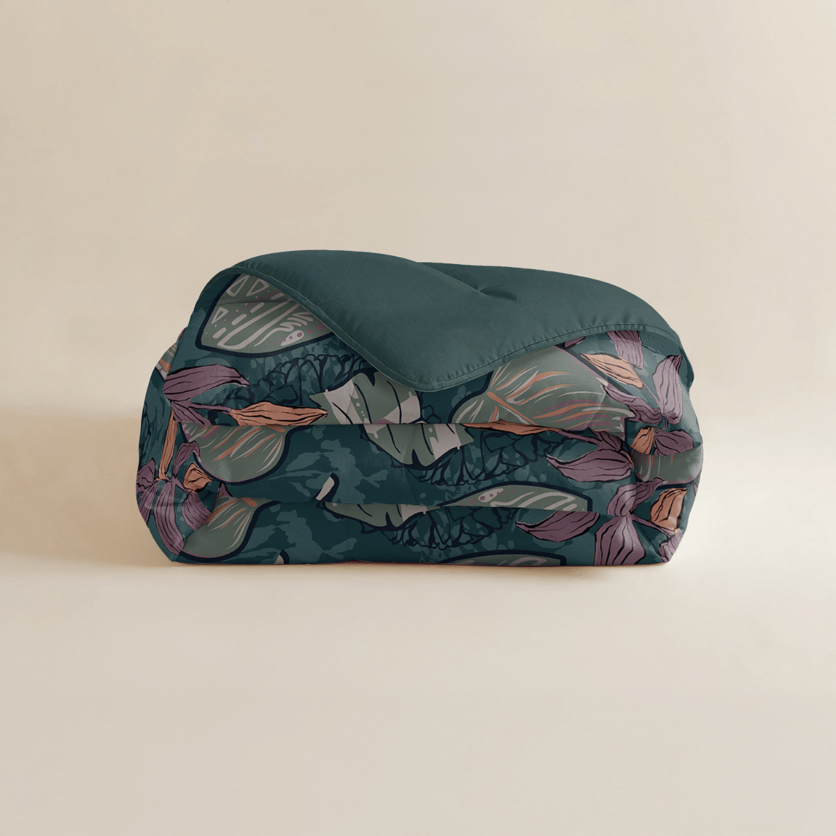 Zelesta Comfort Design Duvet - Flower Power, product shot showing the colourful flower power print in warm tones