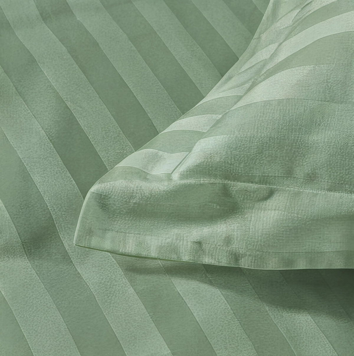 Zelesta Deluxe Hotel Stripe Satin Cotton Couette - Vert