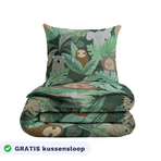 Zelesta Comfort Kids Duvet - Jungle Fantasy, neatly folded product shot showing the jungle fantasy print with exotic animals and plants