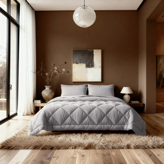 Zelesta Comfort Uni Diamond Duvet - Dark Taupe