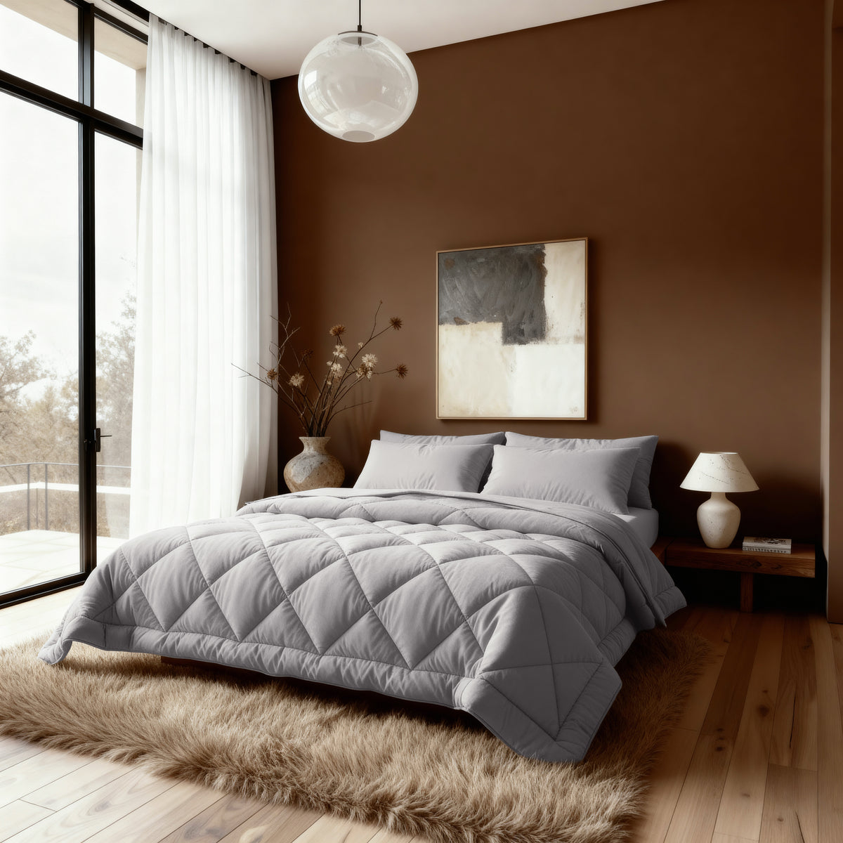 Zelesta Comfort Uni Diamond Duvet - Dark Taupe