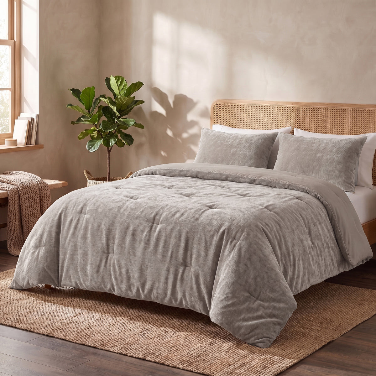 Zelesta Special Jersey Chenille Duvet - Warm Grey
