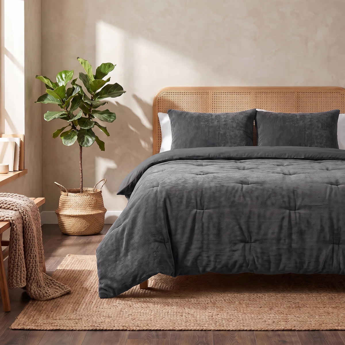Zelesta Special Jersey Chenille Couette - Gris métal