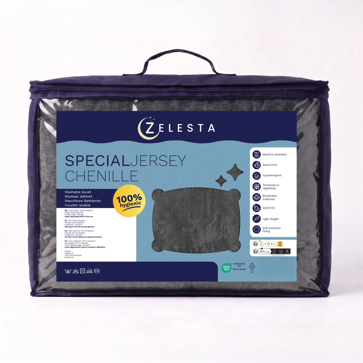 Zelesta Special Jersey Chenille Dekbed - Warmgrijs