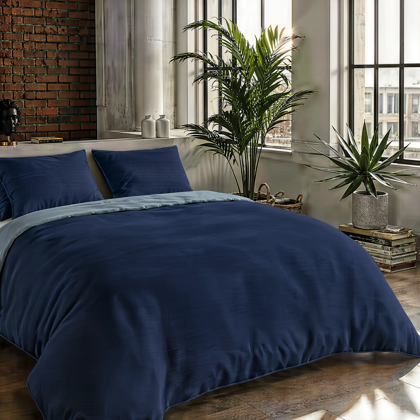 Zelesta Comfort Duo Naadloos Dekbed - Blauw & Marineblauw