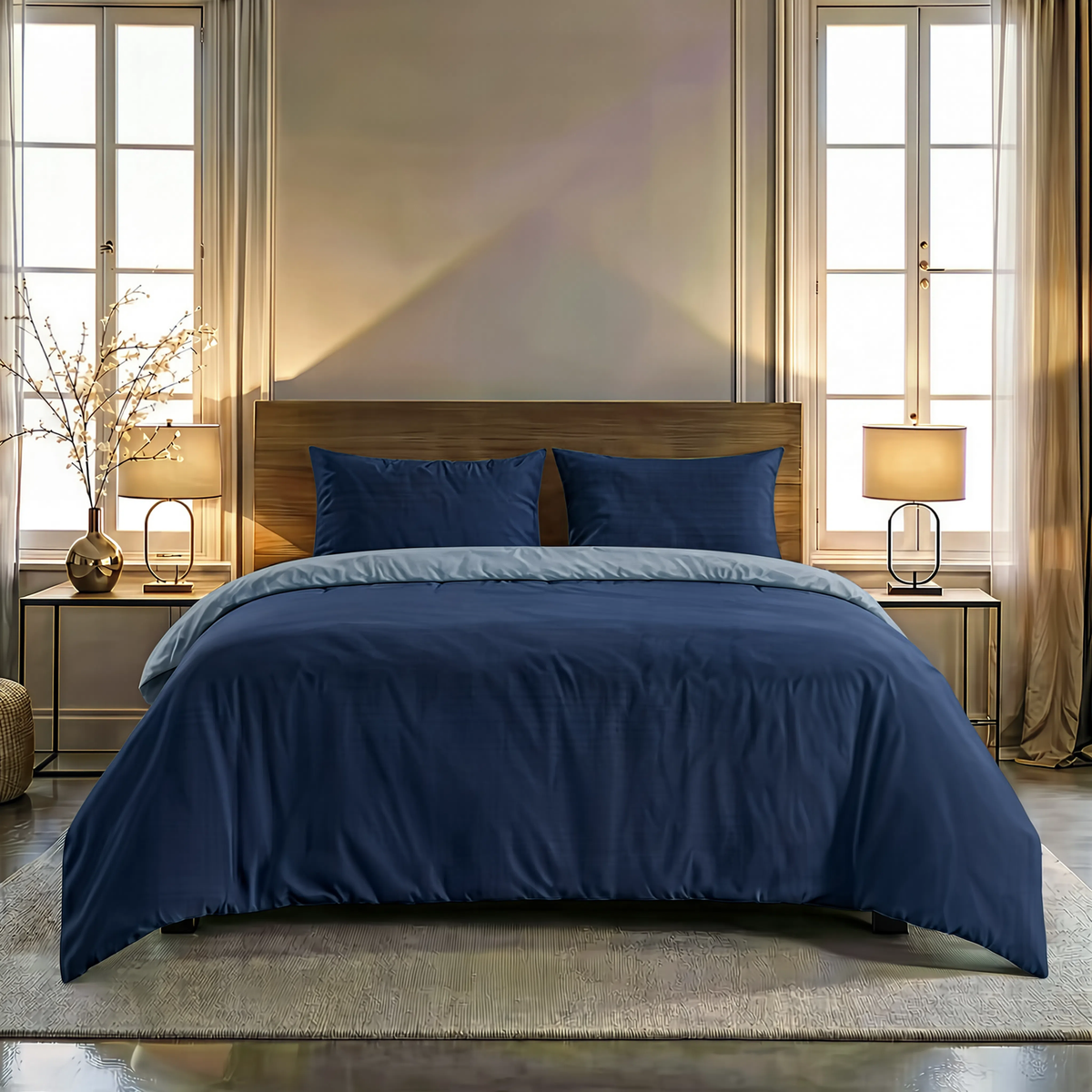Zelesta Comfort Duo Naadloos Dekbed - Blauw & Marineblauw