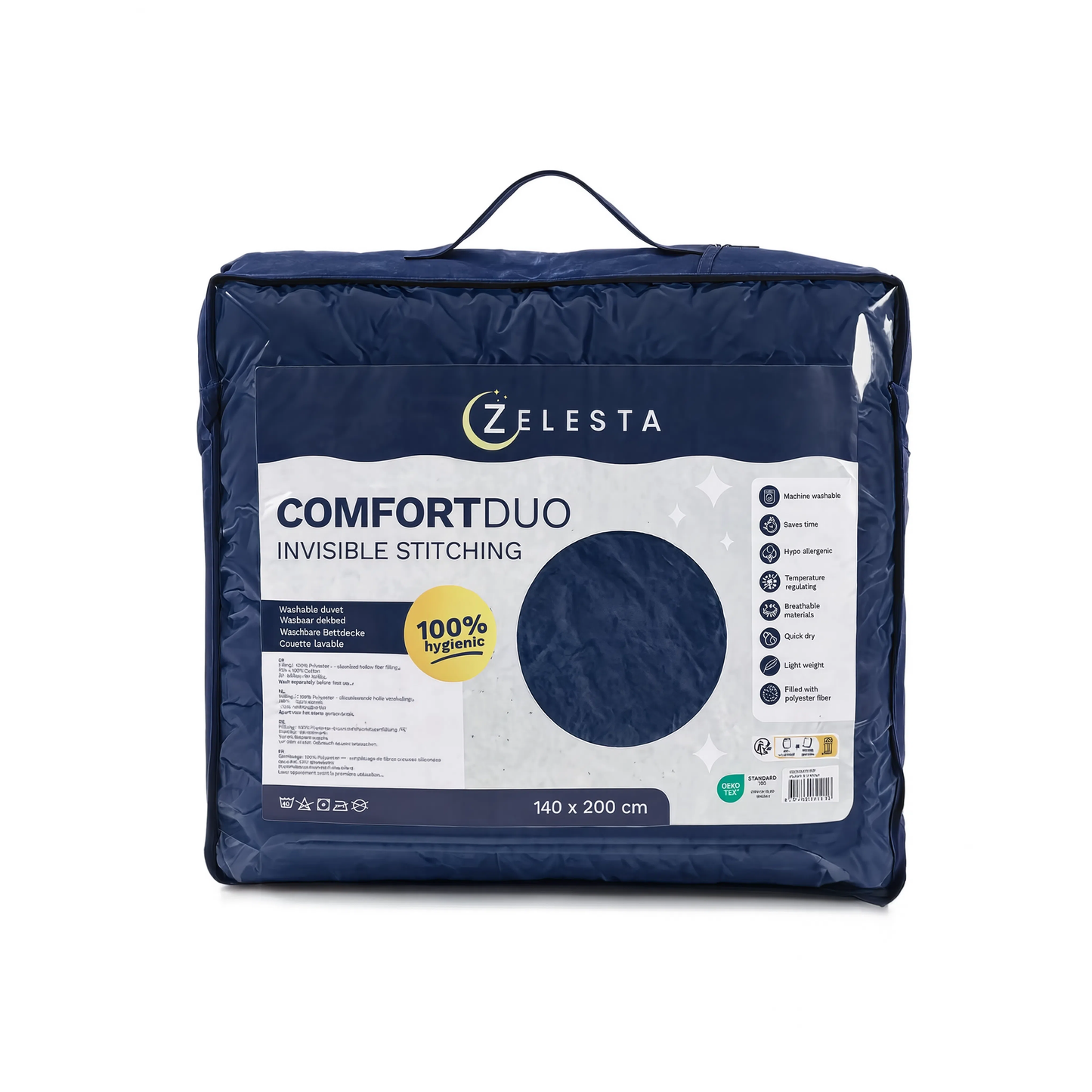 Zelesta Comfort Duo Naadloos Dekbed - Blauw & Marineblauw