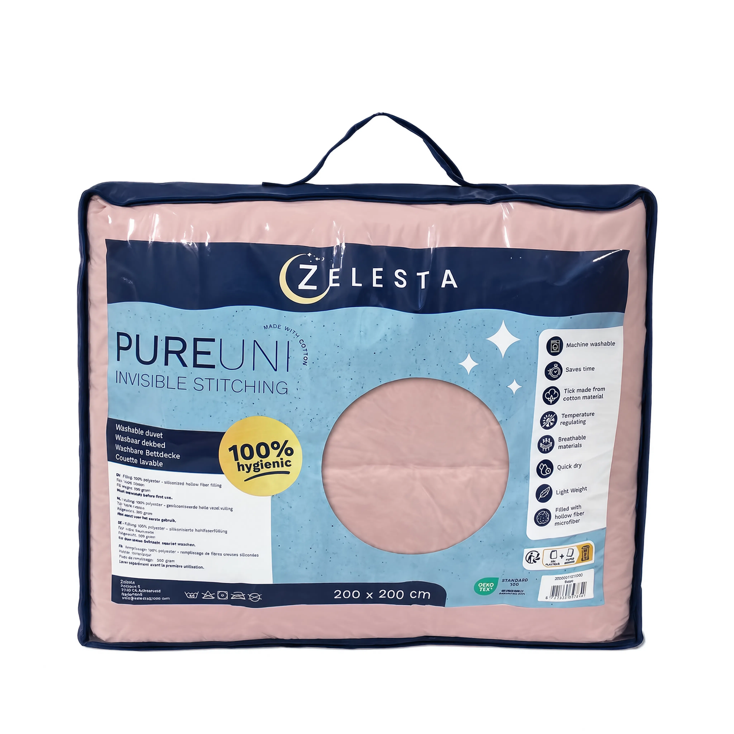 Zelesta Pure Uni Naadloos Katoenen Dekbed - Misty Rose