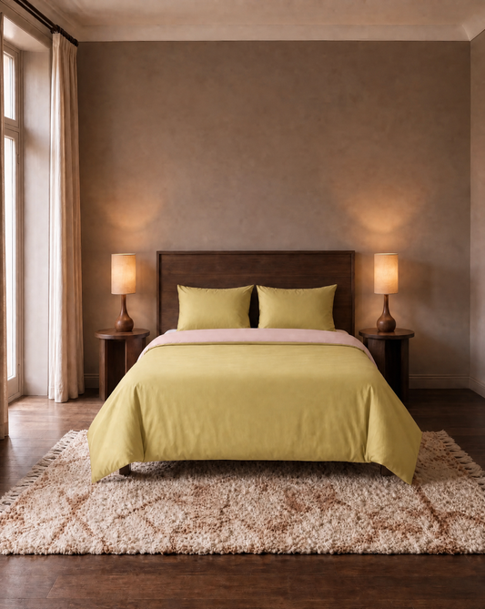 Couette Zelesta Pure Duo Sans Coutures en Coton - Rose & Jaune