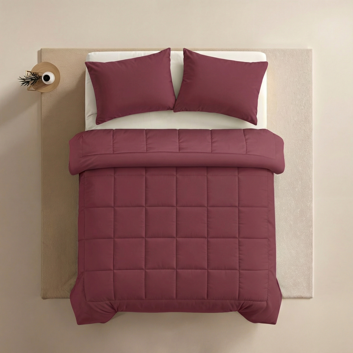 Taie d'Oreiller Zelesta Pure Uni en Coton Lot de 2 - Rouge