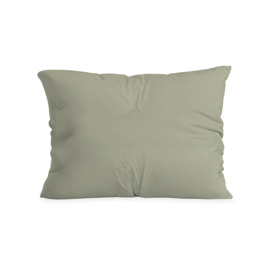 Zelesta Pure Duo Grey-Green Cotton Pillowcase on a white background