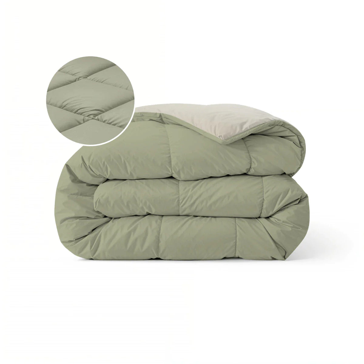 Zelesta Pure Duo katoenen dekbed - Grijs-groen & Zacht grijs-groen