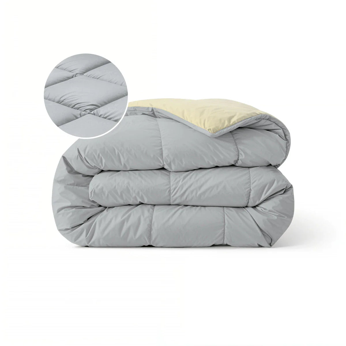 Zelesta Pure Duo Cotton Duvet - Light Grey & Butter Yellow