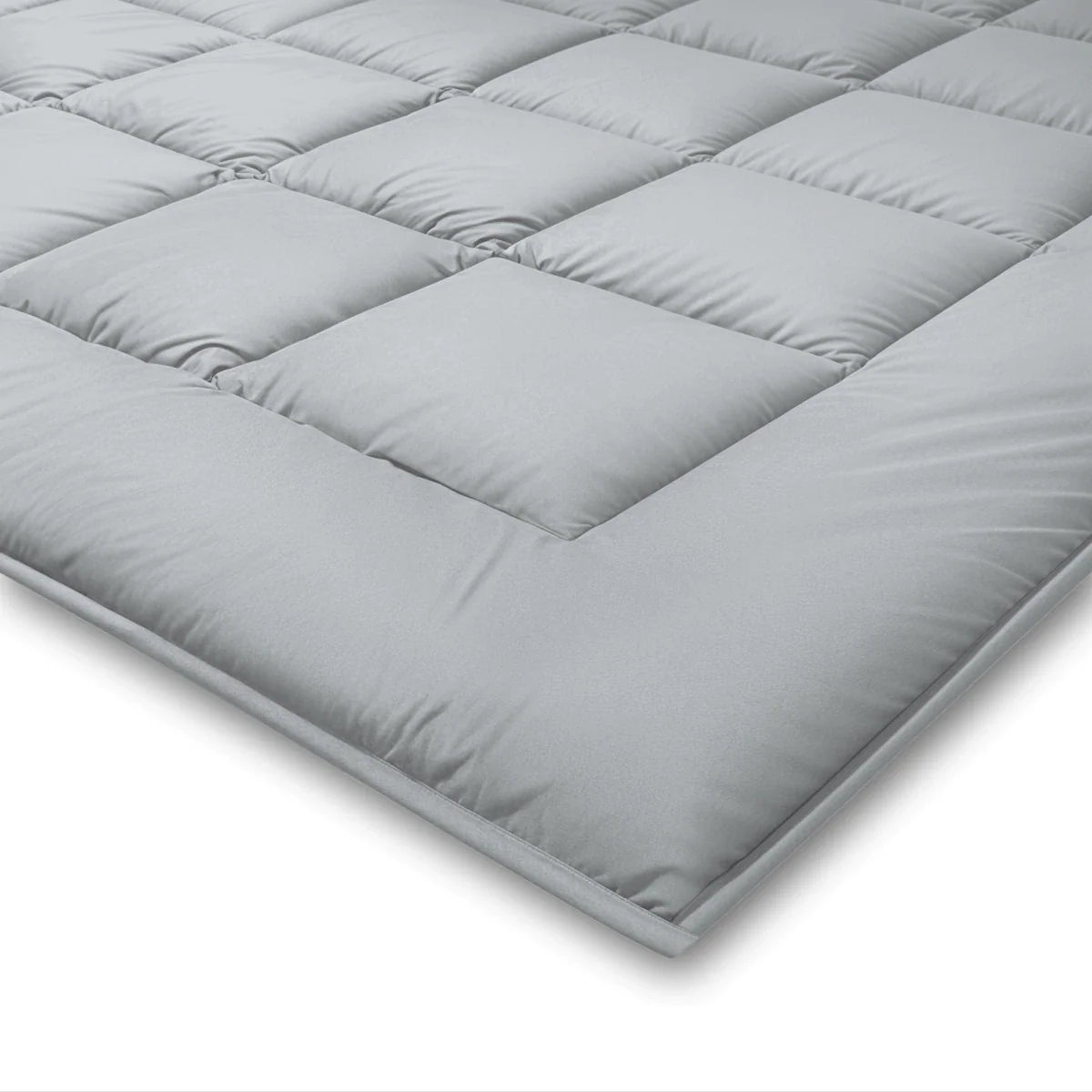 Zelesta Pure Duo Summer Cotton Duvet in Light Grey & Butter Yellow folded on a white background
