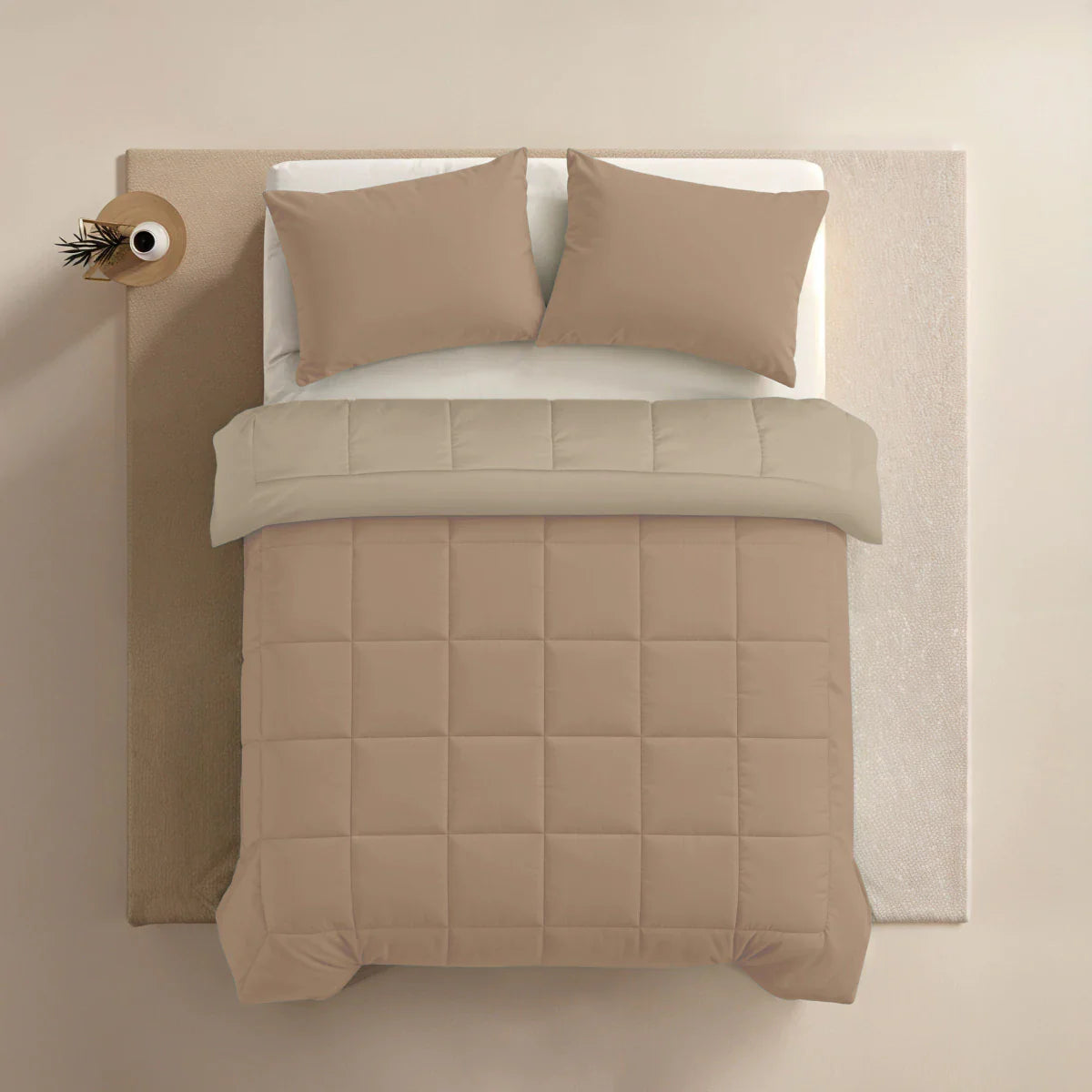 Zelesta Pure Duo Cotton Summer Duvet - Rose Brown & Concrete Brown