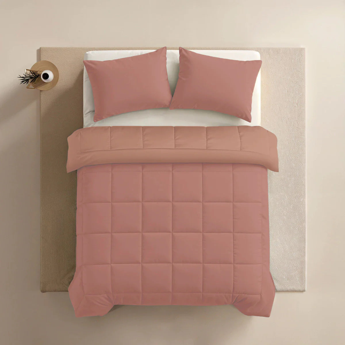 Zelesta Pure Duo Cotton Summer Duvet - Terracotta Pink & Earth Pink