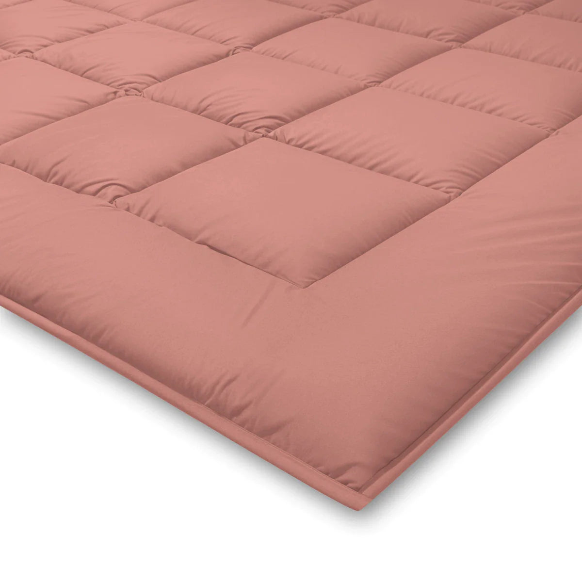 Zelesta Pure Duo Summer Cotton Duvet in Terracotta Pink & Earth Pink folded on a white background