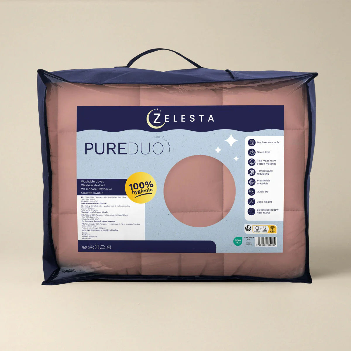 Zelesta Pure Duo Cotton Summer Duvet - Terracotta Pink & Earth Pink