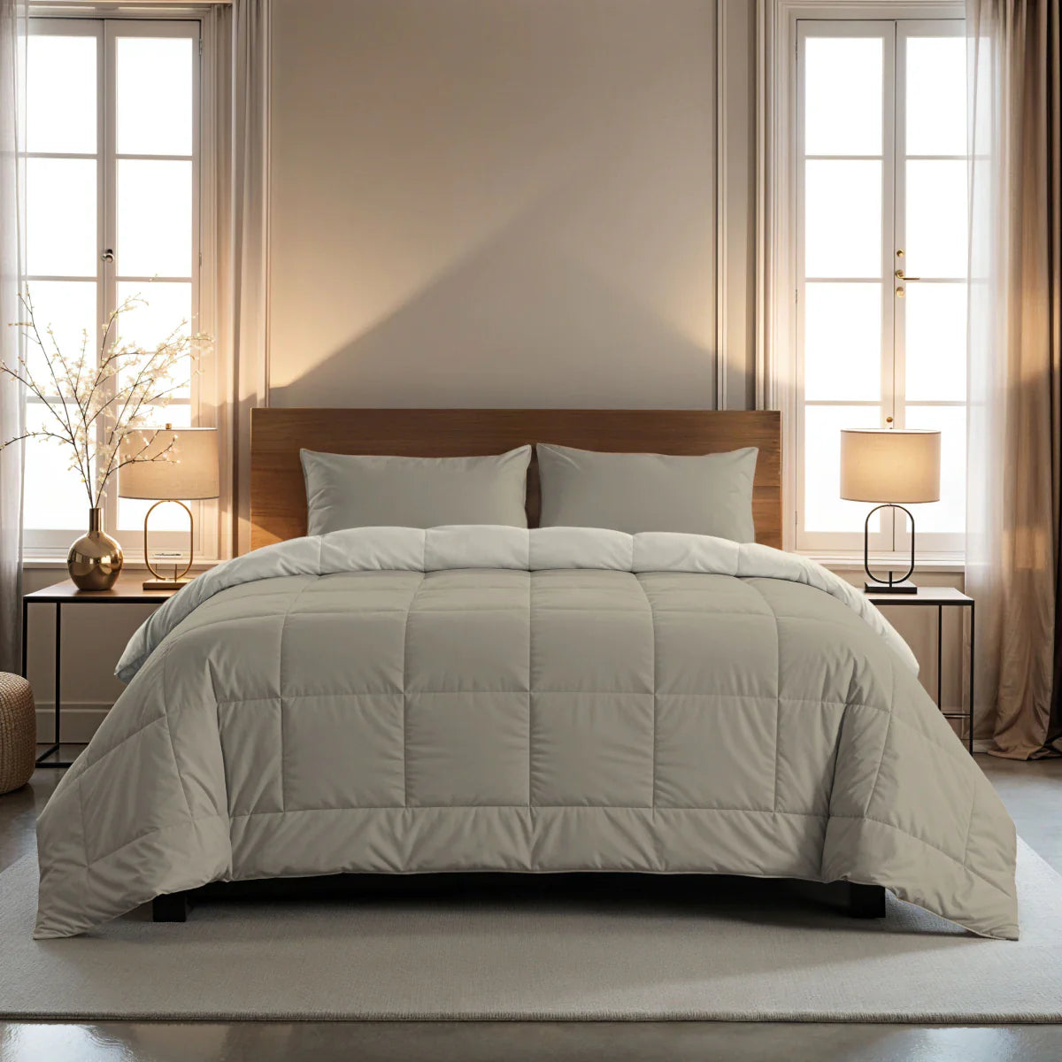 Zelesta Pure Duo Katoenen Dekbed - Warmgrijs & Crèmewit