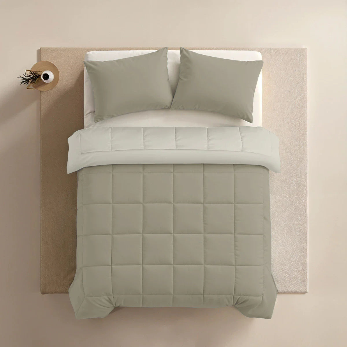 Zelesta Pure Duo Katoenen Dekbed - Warmgrijs & Crèmewit