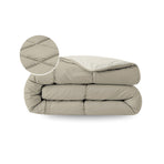 Zelesta Pure Duo katoenen zomerdekbed - Warm grijs & crèmewit
